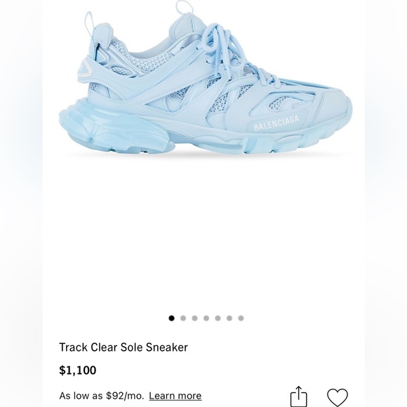 Authentic Balenciaga Track Runner Sneakers Clear Sole Light Blue Size 38 - Picture 10 of 11